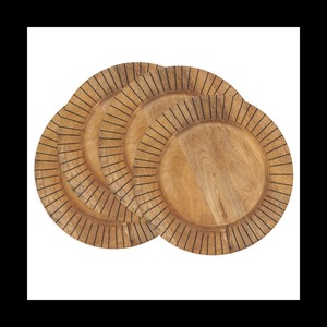 Premium <b>Wooden</b> Round Charger Plate Suitable For Kitchen <b>Dining</b> <b>Table</b> And Natural Finished <b>Rustic</b> Decorative Serving Base Plate - Product Image 3