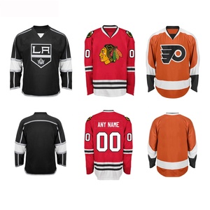 Maillot de hockey sur glace personnalisé respirant de haute qualité – Vente en gros, design tendance, créez votre propre logo, OEM, polyester/coton, col en V - Product Image 6