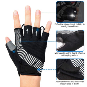 High Performance Leather Full Finger Waterproof Touchscreen Compatible Breathable Non-Slip Adjustable Wrist Strap Cycling Gloves - Product Image 5