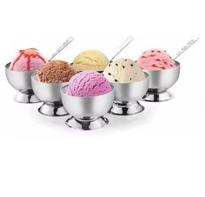 Heavy Duty Stainless Steel Metal Ice Cream <b>Bowl</b> For <b>Dessert</b> Presentation Home Cafe Use - Product Image 3