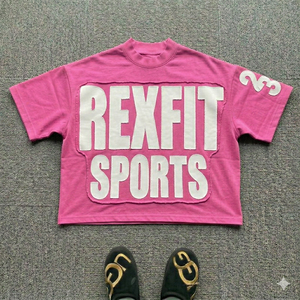 เสื้อยืดเปล่าคุณภาพพรีเมียม REXFIT SPORTS ผ้าฝ้าย 100% สำหรับสกรีนลายด้วยความร้อน เสื้อยืดผู้ชายสั่งทำพิเศษ ขายส่ง - Product Image 1