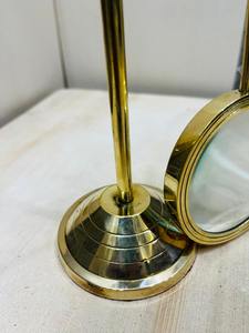 Loupe de bureau vintage en laiton réglable avec support à bras croisé |   Loupe d'inspection d'antiquités - Product Image 3