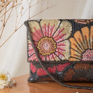 Bolso de Mano con Bordado de Cuentas, Diseño Floral, Moda de Verano, el Mejor Regalo para Mujeres, para Fiestas, Bodas y Uso Diario, Precio B2B - Product Image 4