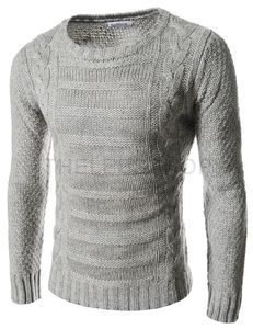 Men Cable Knit Sweater Long Sleeve <b>Pullover</b> Crew Neck Chunky Knit <b>Jumper</b> for Autumn Winter Casual Wear - Product Image 1