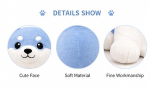 Cute Dog Plush <b>Toy</b> <b>Soft</b> Velboa Fabric <b>Stuffed</b> Animal Kids Gift Baby Safe Cuddly Puppy Custom OEM Wholesale - Product Image 4