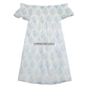 Vestido de Verano de Algodón con Hombros Descubiertos para Mujer, Atuendos Elegantes, Vestido Corto Sexy para Fiesta, Club, Estampado a Mano, Gran Venta - Product Image 1