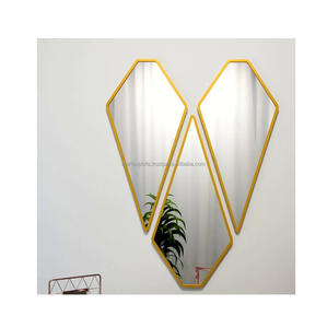 Espejo de pared hecho a mano de metal plateado y bronce de lujo moderno para decoración del hogar - Product Image 5