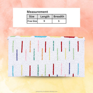 Pochette à motif de diamant géométrique faite à la main Multicolore Sac à main perlé Designer Soirée Broderie Fête nuptiale Sac à main personnalisé - Product Image 3