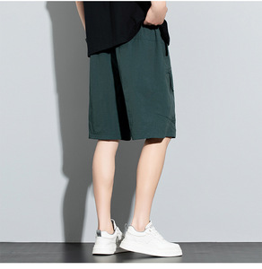 Shorts en toile à motif écossais pour homme avec cordon de serrage à la taille, décontractés, respirants, séchage rapide, anti-UV, taille mi-haute, avec poches - Product Image 6