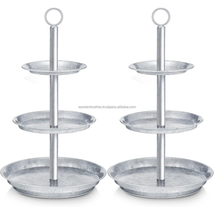 Soporte de pastel de 3 niveles de Metal de Color dorado recientemente desarrollado para bodas Diseño elegante duradero para pasteles Cupcakes de Azora Industries - Product Image 4