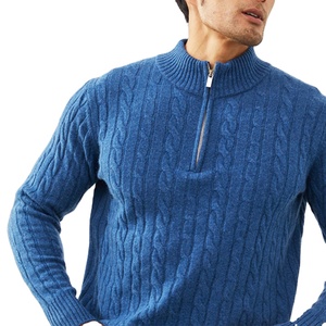 Fashionable Men Half Zipper Fleece Knitted Custom Logo Turtleneck <b>Quarter</b> Half <b>Zip</b> Sweatshirt Cashmere Wool <b>Sweater</b> for Men 2026 - Product Image 5