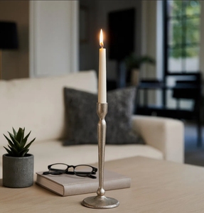 Wholesale <b>Tall</b> Silver Metal Taper Candle Holder Textured Finish Modern Candlestick Stand <b>Table</b> Centerpiece Wedding Home Decor - Product Image 1