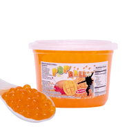 Topverkoop Pinshan Merk Gemaakt in Taiwan Bubble Tea Ingrediënten Transparante Roze Plastic Bak Fruit Smaak Popping Boba 950g 8