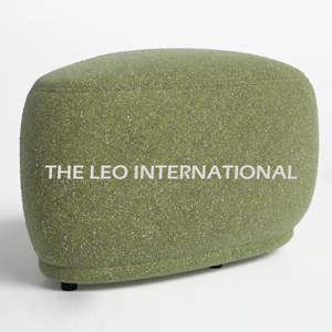 Tufted Coffee Table Ottoman Solid Wood Linen Upholstered Storage Shelf <b>Round</b> Footrest For Living Room Bedroom Modern Design - Product Image 4