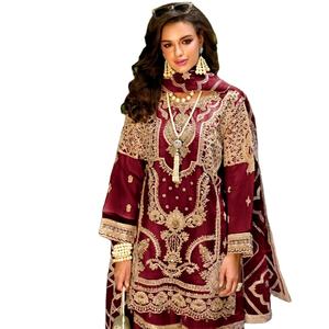 Conception la plus attrayante à la mode Kasak Khatli travail avant côté broderie O cou mode pakistanaise Dray propre - Product Image 1