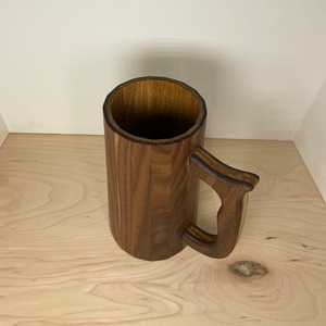 Viking Drinking Luxury Classic Designer Handle Vintage Teak Wood Double Wall Eco-Friendly Microwave Safe Coffee Beer <b>Mug</b> for - Product Image 4