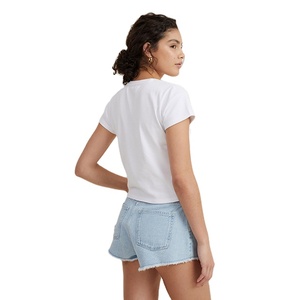 Wholesale High Quality Fashion Streetwear Design Women's Cotton Board Shorts Breathable Stretchable <b>Denim</b> <b>Material</b> Distressed - Product Image 3