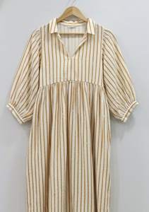 Robe Midi Bohème Élégante et Unique pour Femme, Écologique, Respirante, Taille Naturelle, Manches 3/4, Imprimé Floral, 100% Coton, Idéale Printemps-Été-Automne - Product Image 5