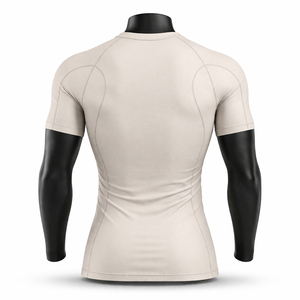 Camiseta Blanca de Manga Corta para Hombre, Cuello Redondo, Corte Regular, Tejido de Punto Jersey Informal, Color Sólido, Diseño Liso - Product Image 5