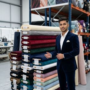 Premium Matte Warp Suede Velvet <b>Fabric</b> 230 GSM <b>Medium</b> Weight High Density for Luxury Fashion Easy Stitch Cloth - Product Image 3