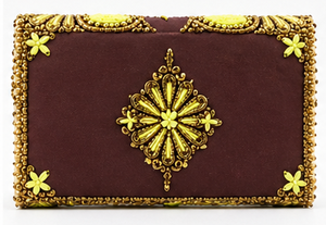 Pochette artisanale en perles dorées |   Sac à main de soirée orné |   Sac à main pour fêtes et mariages, élégant et fait main, sac statement - Product Image 5