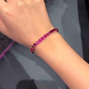 Hallmark Silver <b>Ruby</b> Fashion Tennis <b>Bracelet</b> - Product Image 1