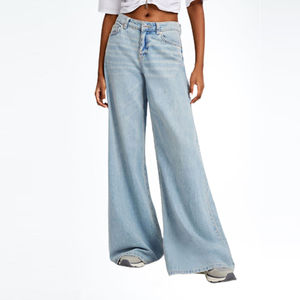 Pantalones Anchos de Alta Calidad a Precio Económico al por Mayor, Personalizables, Último Diseño, Jeans Holgados para Mujer 2025, Servicio OEM - Product Image 1