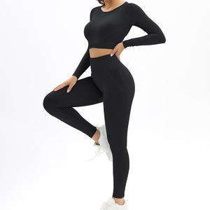 Conjuntos de Yoga Transpirables y Elegantes de Material de Alta Calidad con Servicios OEM de Color Personalizado, Precio Razonable, Conjuntos de Yoga para Damas 2027 - Product Image 3