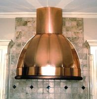 Hotte de cuisine murale en aluminium au design moderne, finition cuivre antique, faible niveau sonore, durable