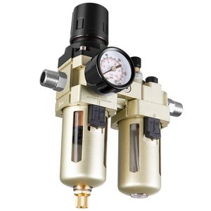 Filtre-régulateur-lubrificateur (FRL) pour compresseur d'air industriel 3/8" NPT avec séparateur d'eau et système de purge automatique - Product Image 3