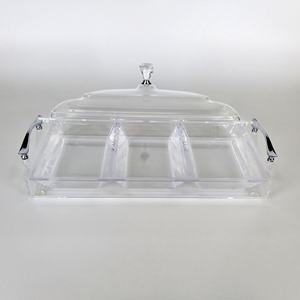 3 Dividers <b>Acrylic</b> Luxury Snack Serving Tray Set for Party Indoor and Outdoor Use - Product Image 5