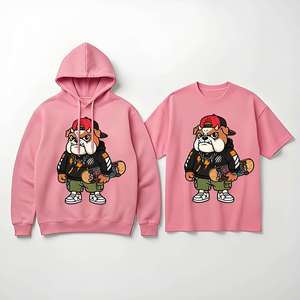 Sudadera con Capucha Vintage de Bulldog Navideño, 450g, Algodón Pesado, Ecológica, Oversize, Efecto Desgastado, Bordada, Unisex, Estilo Urbano - Product Image 1