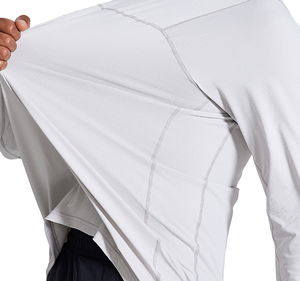 Chemise de sport pour homme à manches courtes de qualité supérieure Kivotech - Écologique, 100% coton, respirante, séchage rapide, trou pour le pouce - Product Image 3