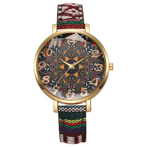 Trendy Ethnic Style Women's Fashion Quartz Watch with Alloy Case Fabric Band Luxury Box Included - Product Image 5