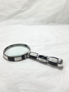 Handmade Vintage Brass Magnifying Glass with Black & White Bone Inlay Handle Luxury Desktop <b>Decorative</b> Loupe Reading Glass - Product Image 3