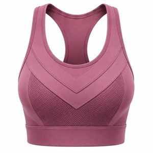 Women's Navy <b>Blue</b> Racerback Sports <b>Bra</b> High Support Seamless Breathable Mesh Panels Quick Dry Eco-Friendly Lightweight Yoga - Product Image 2