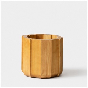 Jardinière en bois de pin massif artisanal, pot à fleurs rond moderne pour l'intérieur et l'extérieur, décoration de luxe pour la maison et le jardin - Product Image 6