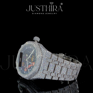 Montre pour homme avec cadran squelette blanc de qualité supérieure, mouvement à quartz, diamants VVS, moissanite, bracelet en acier inoxydable, prix d'usine - Product Image 3