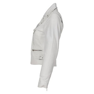 Nouvelle arrivée : veste en cuir véritable respirante pour femme, logo personnalisé, motif uni, rembourrage en coton teint, hiver - Product Image 6