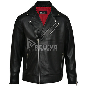 Eco-Friendly Vegetable Tanned <b>Leather</b> <b>Jacket</b> | Sustainable Luxury Menswear Supplier Printed Zip-Front <b>Men's</b> <b>Jacket</b> - Product Image 1