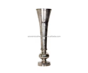 Florero de Metal Pedestal Plata Pulido Decorativo Lujo Hogar Decoración de la boda Centros de mesa Jarrones de Azora Industries - Product Image 6