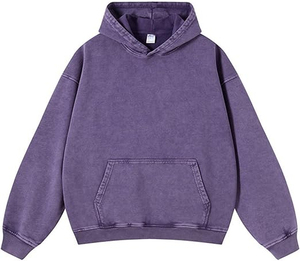 Sweat-shirt à capuche en molleton pour homme, couleur unie, avec poche, décontracté, pour l'automne, coupe classique, 100% coton, tricoté - Product Image 1