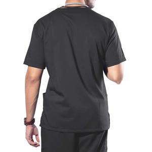 Unisex Custom Color Scrub Set V-Neck Top Straight Pants Medical Uniform Hospital Wear Moisture-Wicking High Quality Cotton - Product Image 4