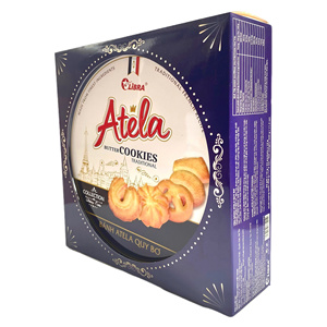 320g Butter Cookies Sweet Taste Blue Tin Box Premium Gift <b>Biscuit</b> Vietnamese Supplier - Product Image 1