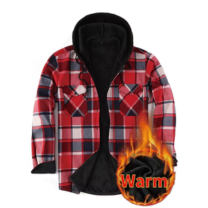 Chaqueta de Franela Suave con Capucha para Hombre Adulto, Manga Larga, Casual, Ecológica, de Secado Rápido, Transpirable, Material de Algodón y Poliéster - Product Image 1