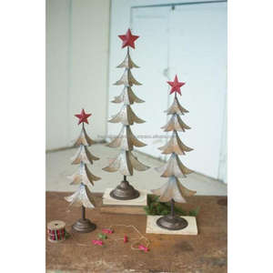 โมเดลโชว์ชิ้นสำหรับตกแต่งภายในเครื่องใช้บนโต๊ะอาหารรูปต้นคริสต์มาสที่สง่างามทำจากไม้สนโลหะ - Product Image 6