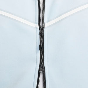 Men's Light Blue Hooded Tracksuit Set Full Length Zipper Front Sweatshirt and Jogger Pants with Side Pockets Sporty Casual Wear - Product Image 6
