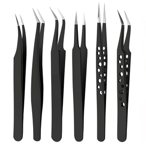 Pince à épiler courbée en acier inoxydable à marque privée, pointe lisse, longueur adaptée pour extensions de cils, outils pour cils, pince à épiler argentée pour cils - Product Image 4