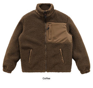 High Quality Sherpa Zipper <b>Jacket</b> Satin Woven Pocket <b>Fleece</b> <b>Lined</b> Men <b>Jacket</b> Support Full Custom logo Sherpa <b>Jacket</b> For Men's - Product Image 5