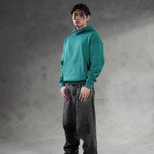 Sweat à capuche tendance pour homme, streetwear, uni, avec poche, pull-over pour homme, design personnalisé, prix d'usine OEM, approvisionnement en gros - Product Image 4